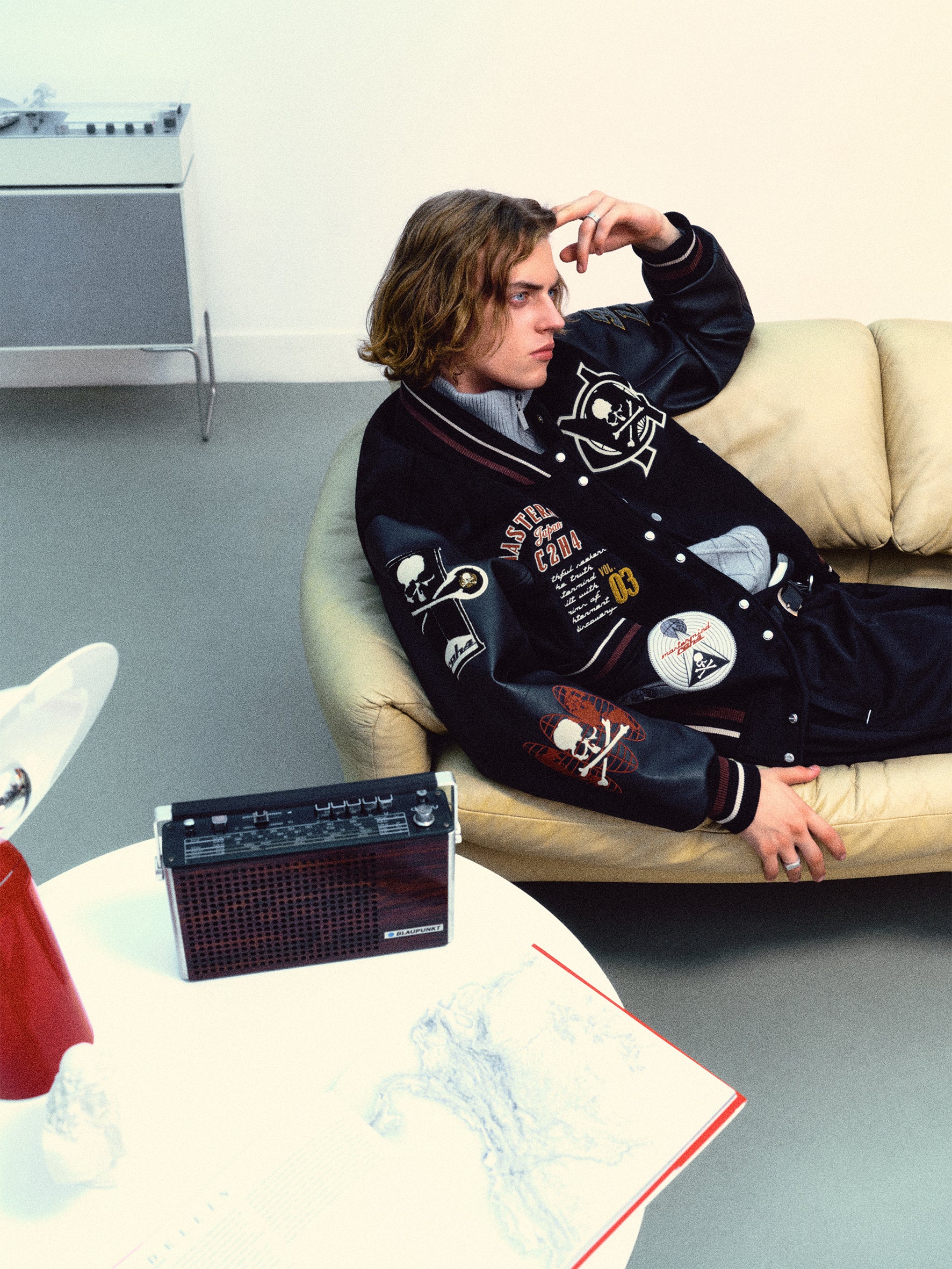 C2H4 x Mastermind JAPAN Vol.3 Curvilinear Varsity Jacket