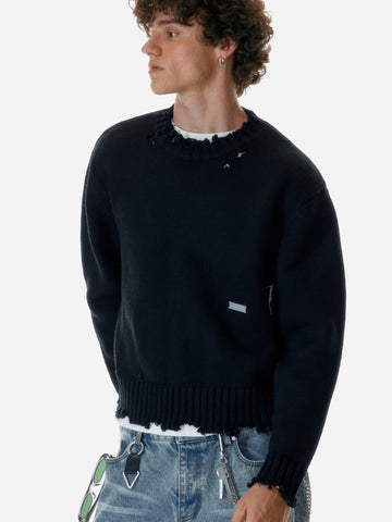 008 - Distressed Layered Sweater