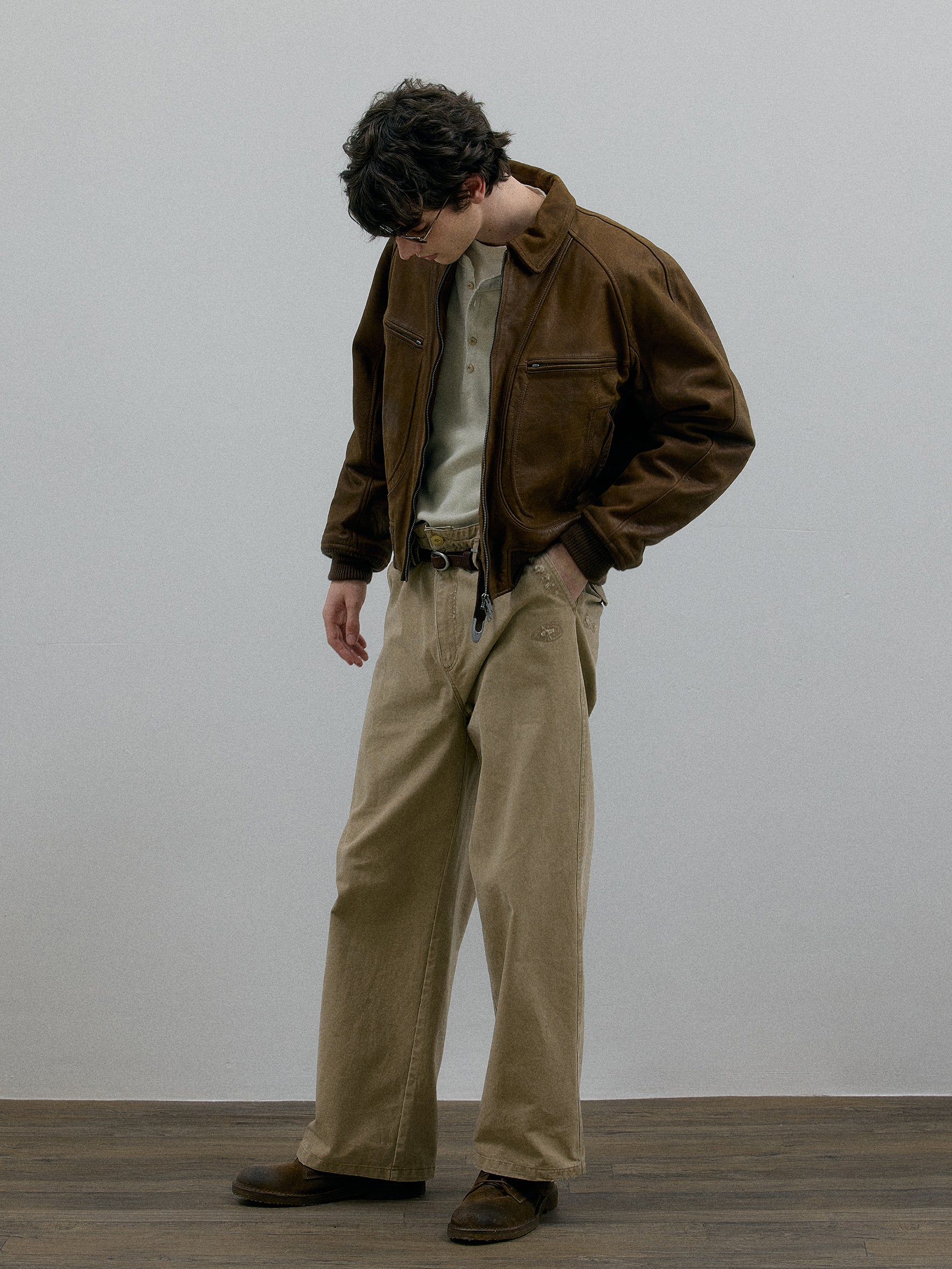 011 - Moccasin Memory Faded A-2 Leather Jacket