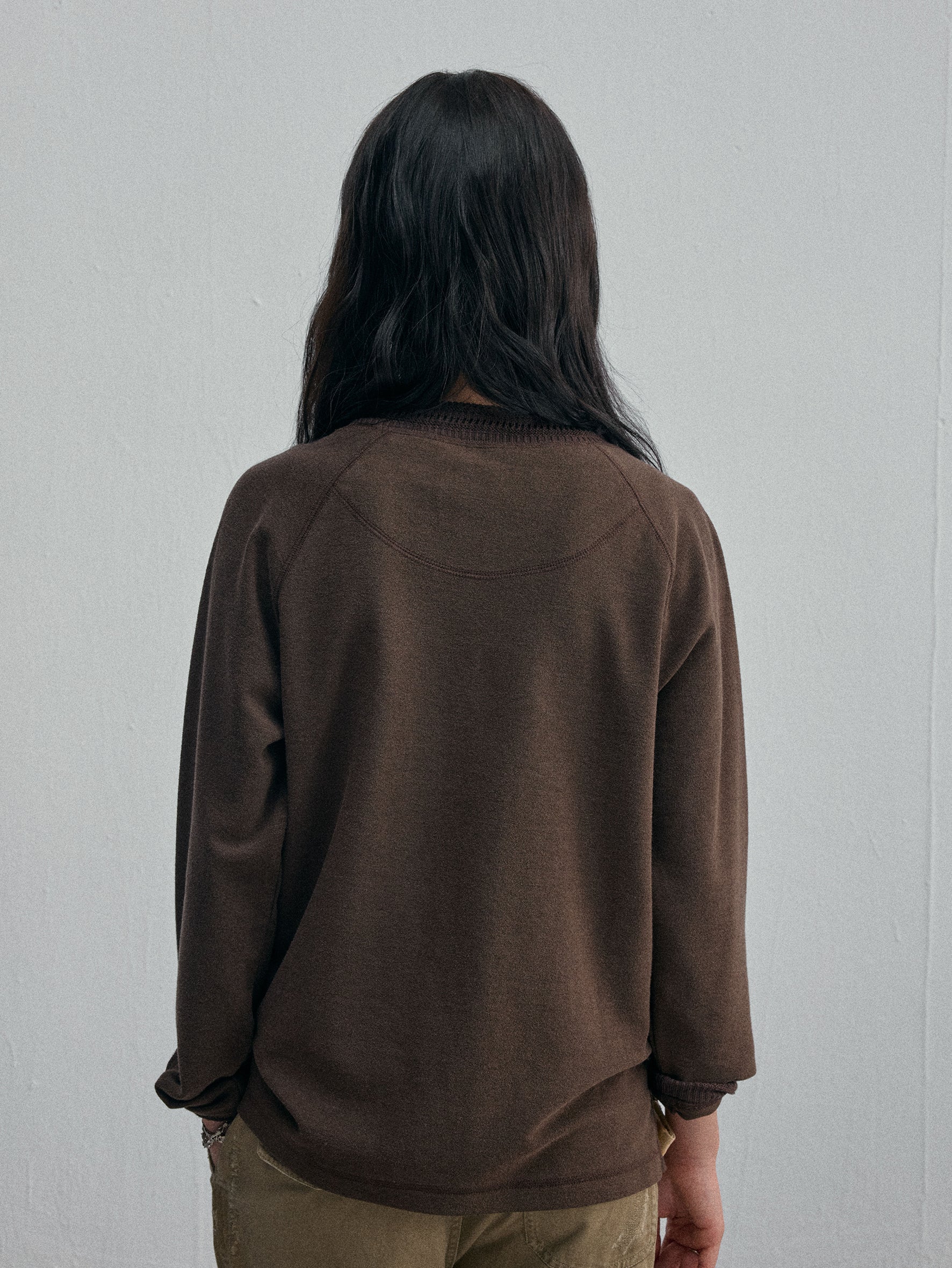 012 - Quiet Wardrobe Soft Knit-Collar Sweatshirt
