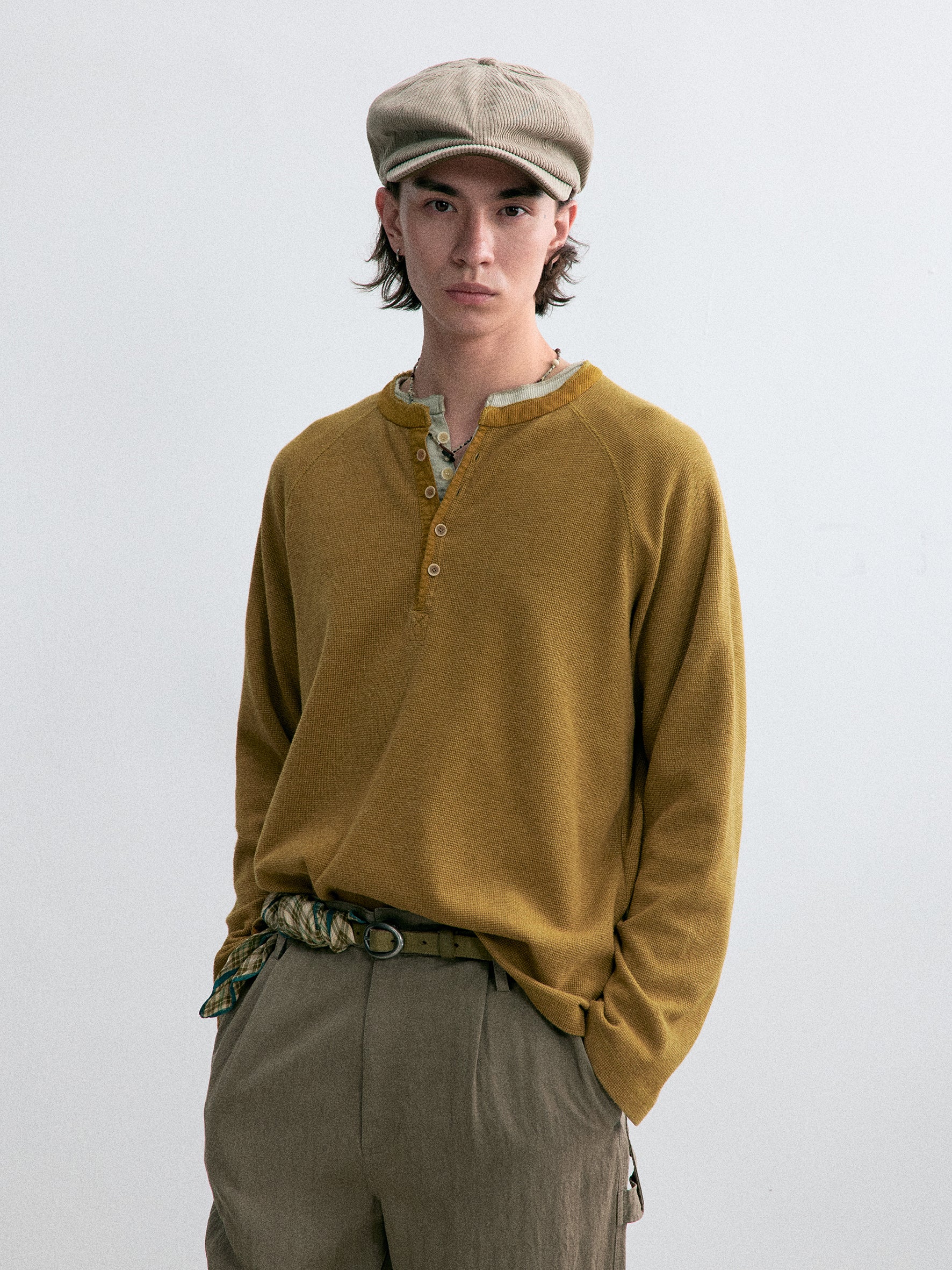 012 - Moccasin Memory Textured Henley